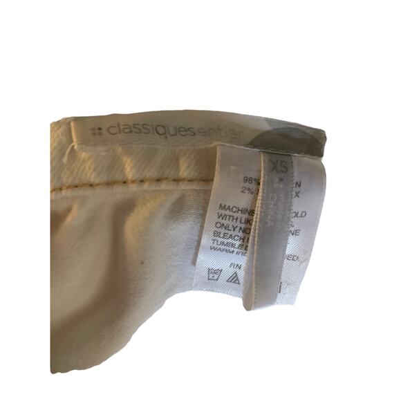 Classiques Entier white denim jean jacket button up fitted XS - Picture 7 of 8